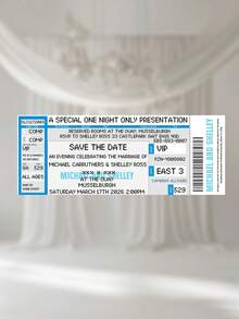 1pc Personalized Concert Ticket Wedding Invitation ,Customize Text,Custom Venue Card,Save The Date Ticket,Unique Wedding Invitation - Multicolor - View 11