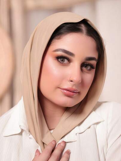 1pc Women's Instant Classic Solid Color Hijab, Pre-Sewn Wrap-Around Scarf Headwrap, Adjustable Versatile Turban, Soft Comfortable Viscose Fabric Suitable For Daily Wear, Sports, Yoga