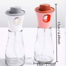 1pc Pump Spray Oil Bottle (White/Red Cap): The Pump Spray Head Can Atomize The Oil Into A Fine Mist, Suitable For Spraying Oil For Pan-Frying, Grilling, Light Seasoning, And Baking. Made Of Glass Material, Suitable For Kitchen Preparation And Outdoor Barbecue, It Is A Portable Tool For Controlled Oil Cooking. - Multicolor - View 3