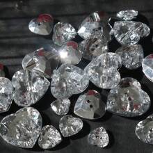 10 chiếc cúc hình trái tim 3D hai mắt bằng acrylic màu trắng bạc, khâu tay, phụ kiện trang trí DIY - Trái tim acrylic - Xem 7