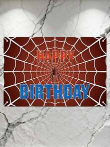 Marvel Spider-Man Birthday Background Collection - 4 Styles Of Webbed And Cartoon Superhero Theme Party Backdrops, Durable Polyester Photo Backdrop With Happy Birthday Printing, Ideal For Party Decor, Photo Booth And Wall Decoration, Perfect Gift For Fans And Kids - Multicolor - View 11
