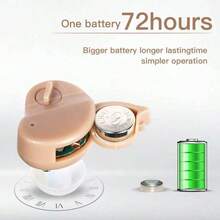 Audífonos Amplificador de sonido inalámbrico USB intraauricular para pérdida auditiva Molde auricular Audífonos para personas mayores con discapacidad auditiva - Camel - Ver 3