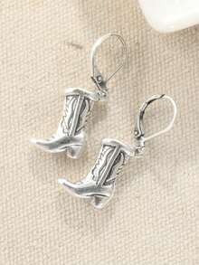 Pendientes de bota de vaquero de cobre vintage hechos a mano, pendientes delicados de bota de vaquero de plata, joyería de estilo suroeste, accesorios de estilo occidental, pendientes de mascota de Navidad, regalo perfecto - Plateado - Ver 8
