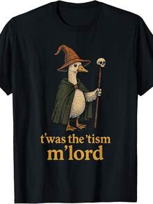 TWAS Tism Lord Silly Goose Pattern Children's-Shirt, Fashion Boutique-Shirt, Casual Wear, Printed Round Neck-Shirt,, Community Store, In Stock, Fast, Soft Cotton Comfort, Enjoy Special Discounts, Suitable Easter, Halloween, Thanksgiving, Etc.In-Stock At Community Stores, Fast, Soft Cotton Comfort, Enjoy Special Discounts, Suitable Easter, Halloween, Thanksgiving, Etc. - 黑色 - 查看 6