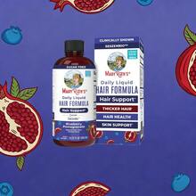 Mary-Ruth's Liquid Multivitamin + Hair Growth - Clinically Tested For Thicker Hair In Women - Improve Facial Wrinkles - Vegan - 15.22 Fl Oz - Hương vị việt quất và lựu - Xem 12