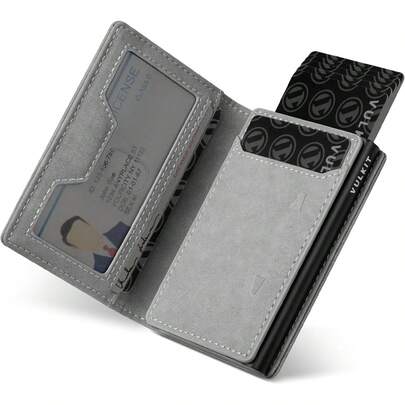 ¡RecomendadoVULKIT Tarjetero de Crédito Protección RFID Anticlonación con Monedero, Cartera Minimalista para Hombre con Caja de Regalo, Marrón¡Top de Temporada