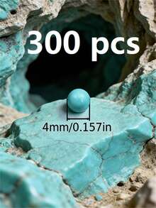 30/1000颗天然石珠，4-10毫米圆形绿松石宝石，散珠配弹力绳，可用于DIY手链和项链。 - 藍色 - 查看 28