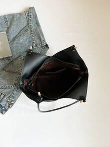 大容量时尚奢华优雅手提包。2026新款女士简约百搭托特单肩包。 - 黑色 - 查看 12