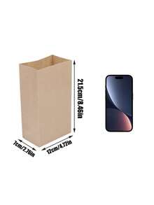 100pcs Paper Food Packaging Bags, Snack Packing Bags, Bread Cookie Candy Portion Bags, Gift Bags - Brown - View 11