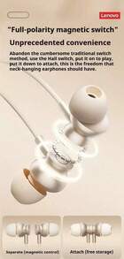 Lenovo 联想E500颈挂式蓝牙耳机，蓝牙5.4，HiFi音质，ENC降噪，IPX4防水，20小时超长续航，运动耳机 - 均碼 - 查看 4