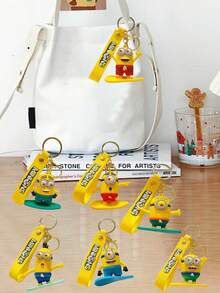 Minions 冲浪钥匙扣、沙滩滑板钥匙扣、可爱书包挂件、汽车钥匙扣。 - 彩色 - 查看 4