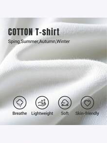 1-Pack  Plus-Sized Men's Christian Cotton Short-Sleeved T-Shirt  "Faith Over Fear" Design, Religious Belief - 100% Cotton, Oversize, Breathable Comfortable In All Seasons, Sports Shirt | Outdoor Top | Graphic Tee, Perfect Gift, Big & Tall - 白色 - 查看 2