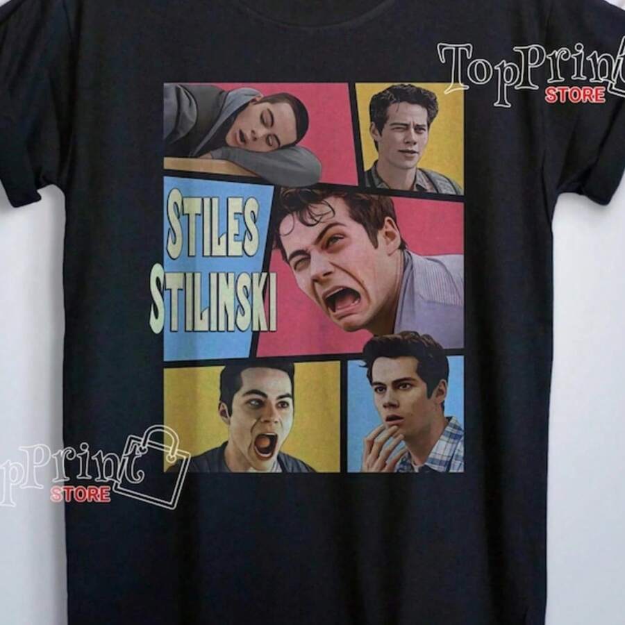 Stilinski 24 T-Shirt Stilinski Shirt Stilinski T-Shirt Shirt Unisex T-Shirt Tee Dylan OBrien - 黑色 - 查看 1