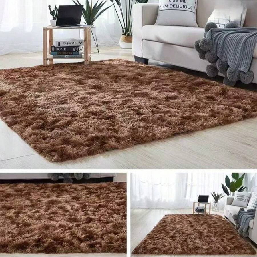 Alfombra de lujo para sala de estar, sofá y mesa de café, alfombra de piso de área grande para dormitorio y mesita de noche. - Café integral - Ver 1
