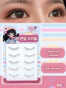 5 Pairs Anime-Style Invisible Wispy False Eyelashes, Lightweight Curly Full Strip Lashes For Party & Daily Wear, Korean & Japanese Design - Spiky Manga Lashes - View 2