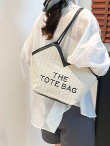 大容量时尚奢华优雅手提包。2026新款女士简约百搭托特单肩包。 - 黑色 - 查看 5