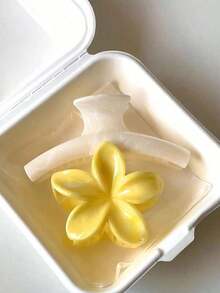 2pcs/1pc Women's Acrylic Polka Dot And Yellow Marble Print Hair Clips - Minimalist Fashion Design For Bun Hairstyles - Perfect Beach & Travel Accessories - Ideal For Daily Wear And Vacation Outfits - Fall/Winter Claw Clip Hair Accessories - 彩色 - 查看 5