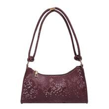 Elegant And Compact Underarm Bag, 2026 New Style, Women's High-End, Luxurious, Retro Style, Versatile And Simple, Fashionable Shoulder Bag With Single Strap. - Burgundy - View 13