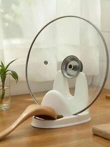 锅盖收纳架，台面独立式多功能支架，厨房用具收纳架 - 白色 - 查看 8