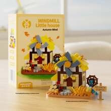 Forest Wooden House Building Block Street Scene Windmill Treehouse Handmade Bricks Set, Adult Toy, Party Gift, Holiday Gift, Birthday Gift - Multicolor - View 7