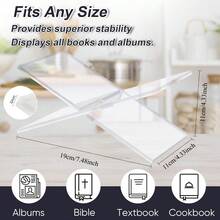 Soporte de libro acrílico - Estantería de mesa de centro para libros, estante de exhibición de libros de cocina abiertos, soporte transparente para revistas, atril de lectura para libros, revistas, libros de texto - sil - Ver 5