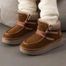 Skechers Women's Casual Shoes, KEEP COZY Ladies' Casual Winter Boots, Wheat Ear + Shoelace Design, Soft & Comfortable High-Top Fleece Boots, 169142-CSNT - Maroon - View 1