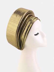 1件装女士金属印花多层海绵头巾，头套，适合日常佩戴，可作睡帽 - 多色 - 查看 6