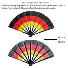 1pc Fan Flag, Football Fan Folding Hand Fan, National Flag Prop (Germany, France, Italy, Spain) - Multicolor - View 11