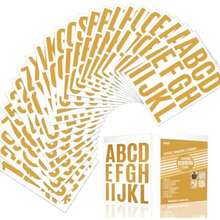 318 Pieces Gold Letter Stickers 24 Sheets Large Letter 2 Inch Self Adhesive Number Alphabet Of For Mailbox Numbers Labels DIY Crafts Art Making - 金的 - 查看 1
