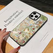 A Five-Piece Set Including A Charger Case With A Rabbit, Flower, And Reindeer Pattern, A Charging Cable Protector, A Silicone Cable Organizer, And A Charging Cable Winding Strap. Features Patterned TPU Soft Case, Full Protection, Drop-Resistant Transparent Charger, And Transparent TPU Phone Case. - Multicolor - View 5