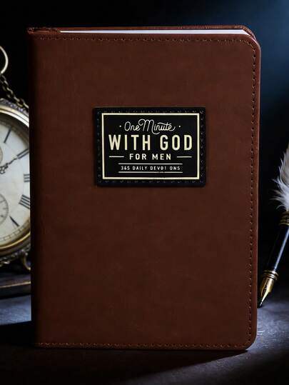 1 Portable "One Minute With God For Men" Devotional Book, 365 Entries, Ideal As Birthday Gift For Boyfriend/Father, Father's Day Present