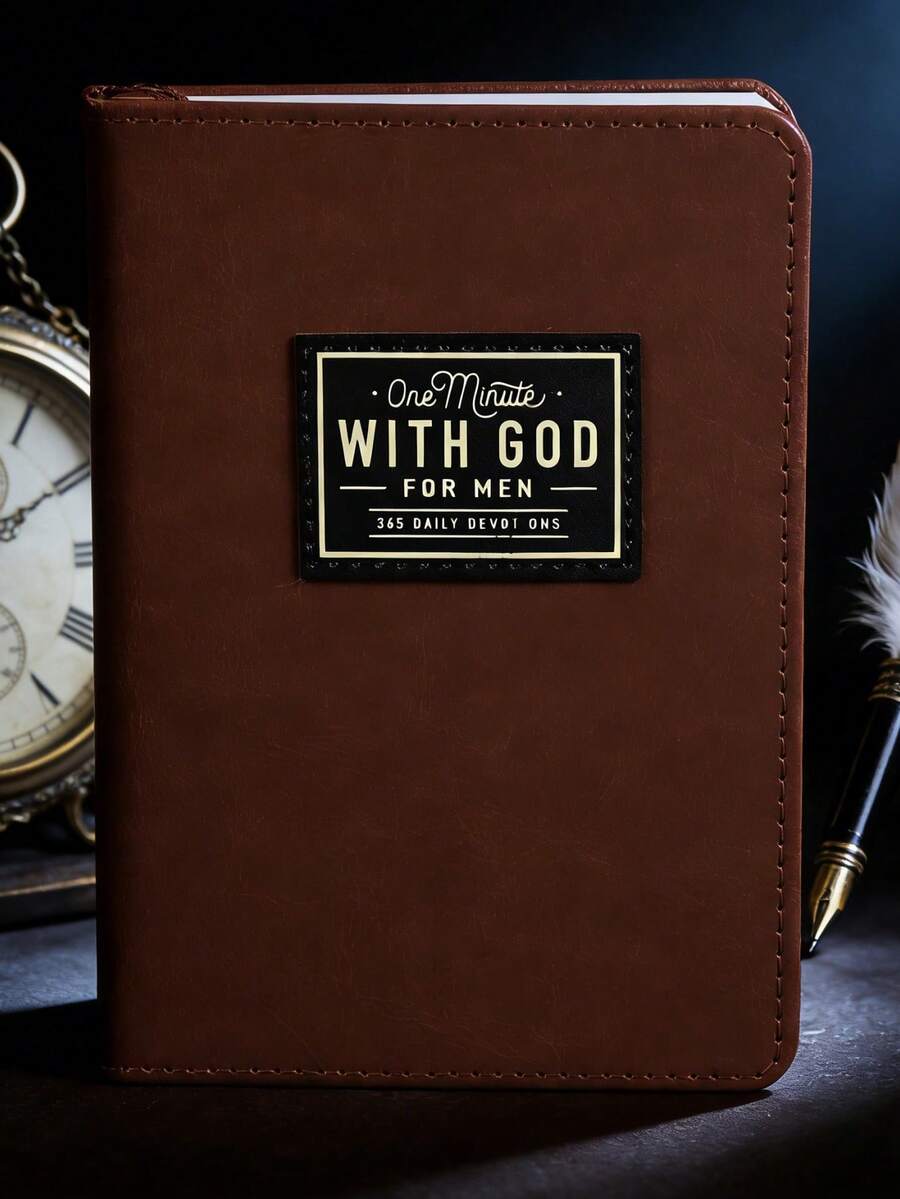 1本《One Minute With God For Men》男士靈修書，365篇內容，便攜式學習計畫，適合作為男友/父親的生日禮物、父親節禮物、學校用品
