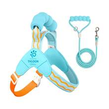 (Dành cho chó nhỏ) Bộ dây đeo ngực và dây dắt cho thú cưng, dây dắt có tay cầm đệm giúp tránh kéo giật, bộ 2 món. - Nhiều màu - Xem 30