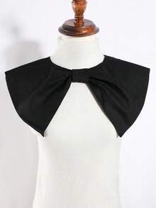 1pc Women's Fashion Double-Layer Big Bow Detachable Collar, Suitable For Pairing With Shirts, Tops, Dresses, For Dates, Outings, Stage Performances,Graduation Outfit,Disco - Multicolor - View 3