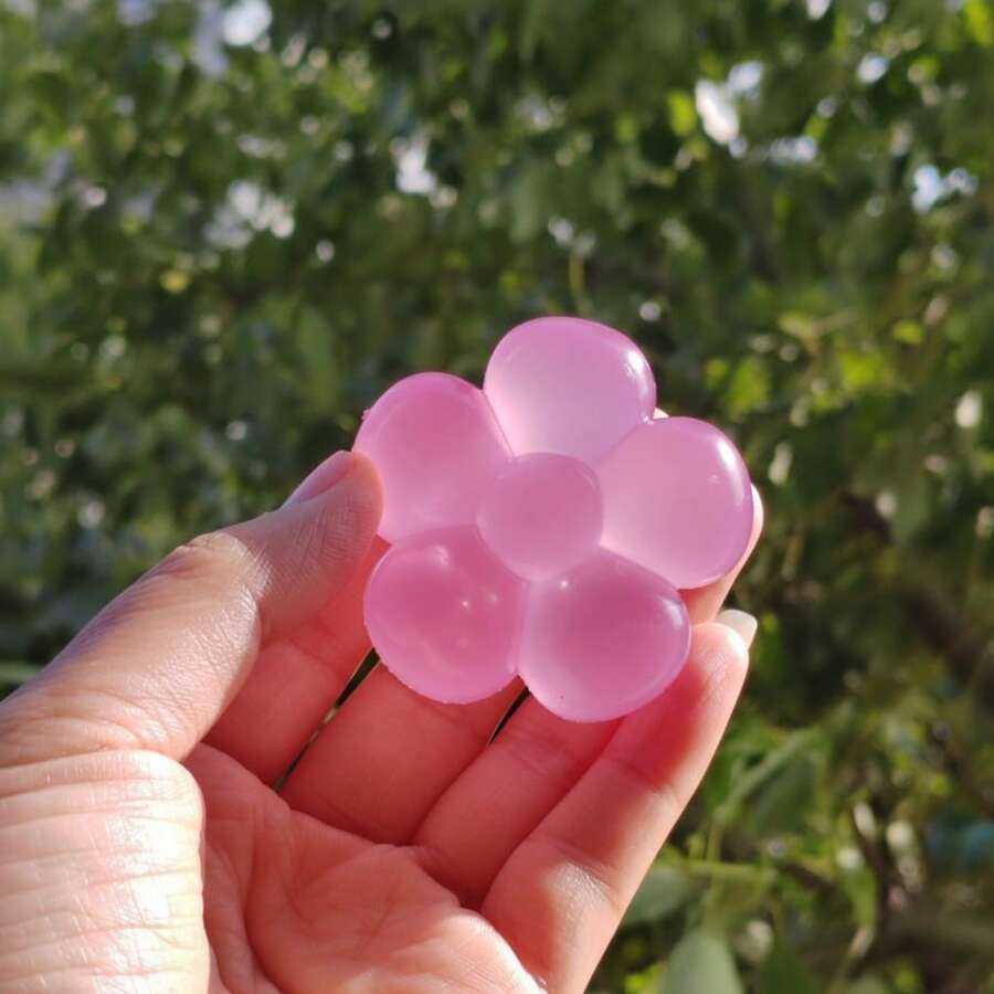 Solar-Reactive Blossom Sensory Toy | Light-Sensitive Cherry Blossom Squeeze Decor | Stress Relief Fidget Flower - Hoa anh đào đổi màu - Xem 1