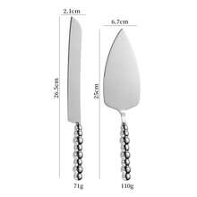 2件套不锈钢蛋糕刀和蛋糕铲套装，珍珠陶瓷手柄，优雅烘焙披萨铲工具，适用于婚礼、生日、派对等场合。 - 彩色 - 查看 13