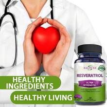 Balincer Resveratrol Dietary Supplement - 1000 Mg Per Serving - Antioxidant Supplement, Trans-Resveratrol And Polyphenols - 120 Capsules - 2 Bottle - 查看 5