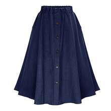 Elegant And Versatile A-Line High Waisted Mid Length Casual Denim Skirt, Suitable For Occasions Such As Parties, Shopping, Leisure, Beaches, Valentine's Day, And Mother's Story Gifts, All In One Size - 深藍 - 查看 7