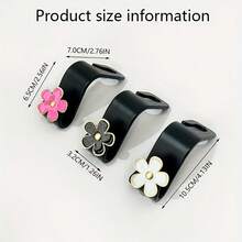 2pcs Elegant Triple-Color 5-Petal Flower Shaped Car Seat Headrest Hook, Simple Installation Multi-Function Storage Hook For Bags, Purses, Hats, Suitable For SUV, Sedan, Truck Interior Decor, Car Accessories - Multicolor - View 10
