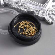 瓶裝美甲珍珠鏈飾品，含金銀色金屬珠與鏈條，適用於DIY美甲裝飾及其他手工藝裝飾，長金屬鏈條美甲流蘇裝飾美甲吊飾 - 彩色 - 查看 15