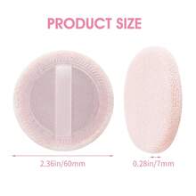Pink Cotton Round Makeup Powder Puff, Powder Puff, Cotton Velvet Puff, Suitable For Loose Powder, Washable - Multicolor - View 2
