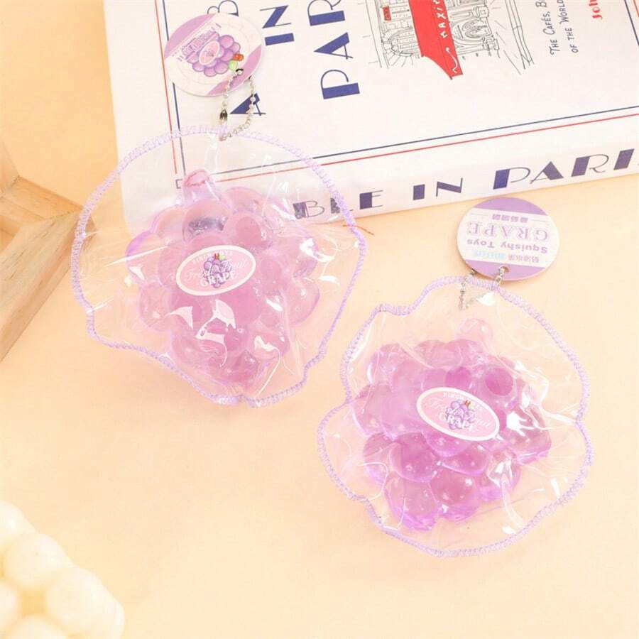 Transparent Grape Squeeze Toy, Stress Relief Fidget Toy, New Realistic Fruit Squeeze Toy - Multicolor - View 1