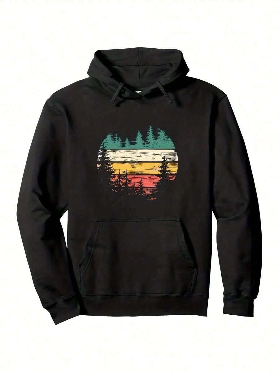 Compatible con sudadera con capucha para exteriores con temática de naturaleza P - Negro - Ver 1