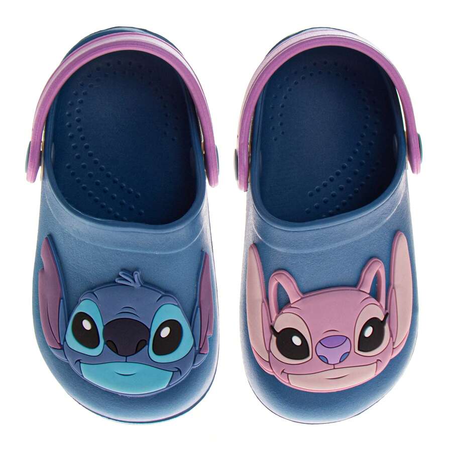 Disney Lilo & Stitch Girls Shoes, EVA Clogs, Water Shoes - Kids Pool Shoes, Blue And Pink Slip-On (Toddler Sizes 5-10, Little Kid Sizes 11-12) - 粉色 - 查看 1