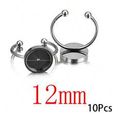 10 件套 304 不锈钢戒指托盘，袖扣戒指吊坠托盘，袖扣戒指底座，DIY 首饰制作配件 - 戒指底托 - 查看 8