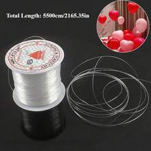 Transparent Nylon Invisible Line - 5500cm / 2165.35in, Ideal For Balloon Hanging, Jewelry Bead Stringing, Christmas Wreaths & Birthday Party Decorations, Party Decoration Essentials|Invisible Line|Smooth Texture, Balloon Decorations - A - 查看 1