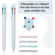 Multicolor Ballpoint Pen 4 Color Retractable Multi Ink Pen Set Of 6 Assorted Colors - 1 - 查看 7