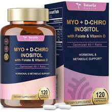 Bestseller! Myo-Inositol & D-Chiro Inositol Supplement Capules 3075mg, Plus Multivitamin Vitamin D3, Folate, Ideal 40:1 Ratio - Hormonal Balance For Women & Ovarian* Support| Vegan, Non GMO - 120 Caps.Supplement Vitamin,Free Shipping. - 120 片裝(2 包) - 查看 3
