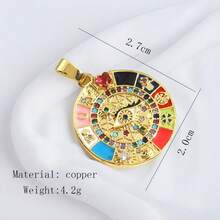 1pc Copper Micro-Inlaid Zirconia Personalized Hip-Hop Luxury Four-Leaf Clover Devil's Eye Pendant, Versatile DIY Bracelet Necklace Earring Accessory Handmade Charm - Multicolor - View 10