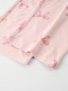 两件套女士睡衣套装，春夏开衫短袖长裤睡衣，亲肤家居服 - 粉色 - 查看 8